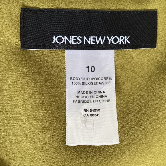 Jones New York 100% Silk chartreuse Green camisole, top, blouse! Size 10 - Picture 5 of 10
